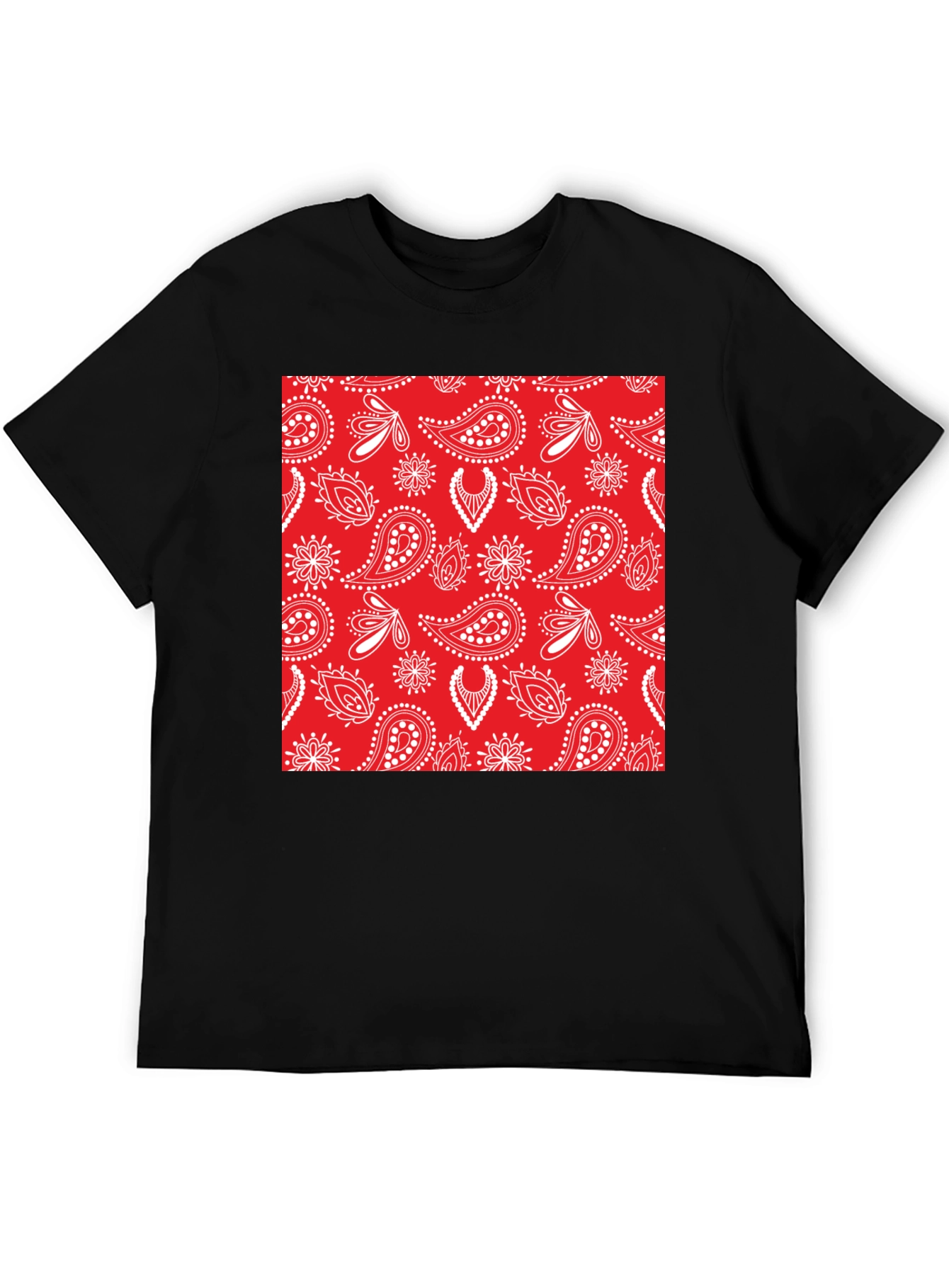 Red Bandana Pattern T-Shirt