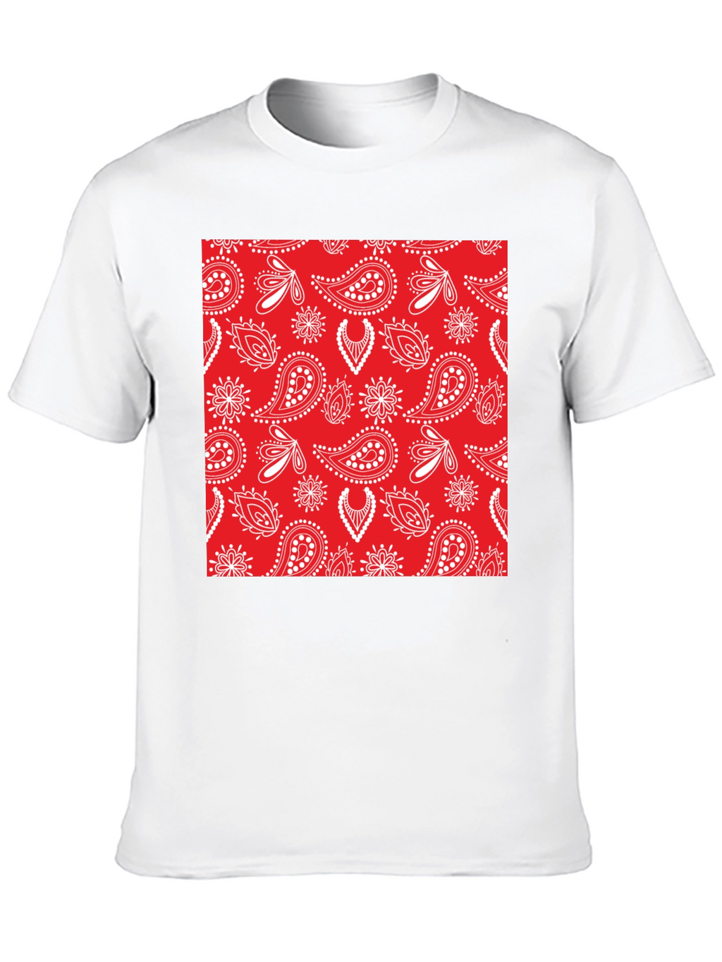 Red Bandana Pattern T-Shirt