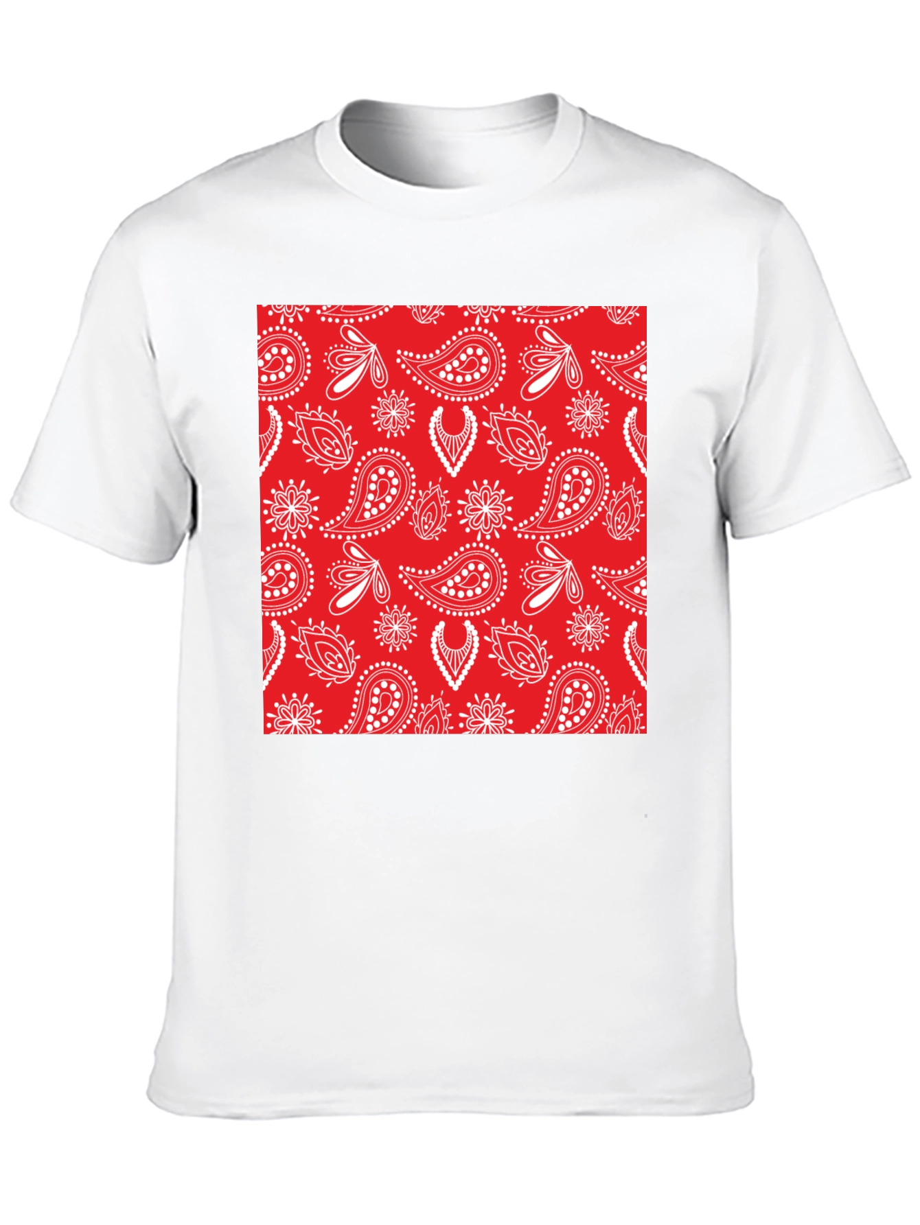 Red Bandana Pattern T-Shirt
