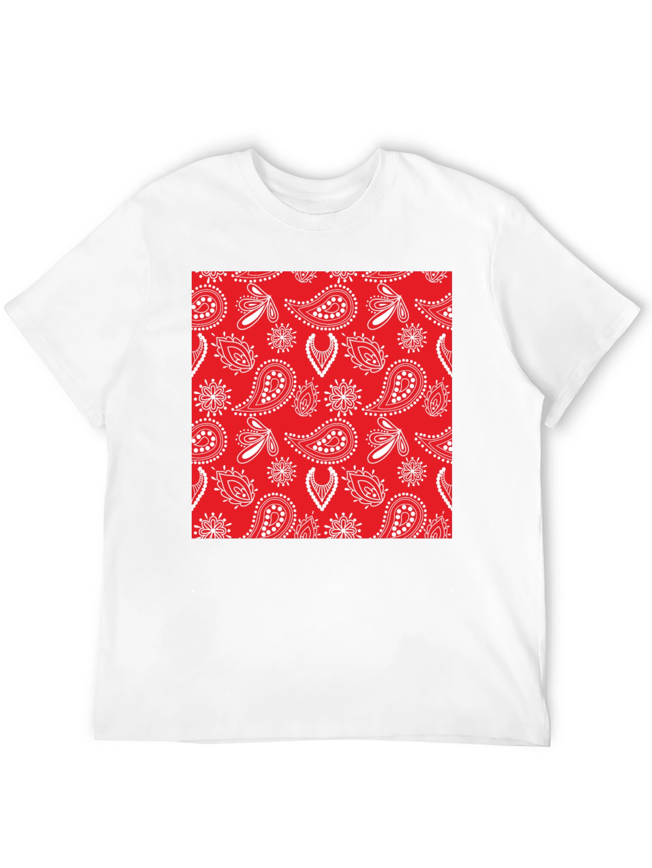 Red Bandana Pattern T-Shirt