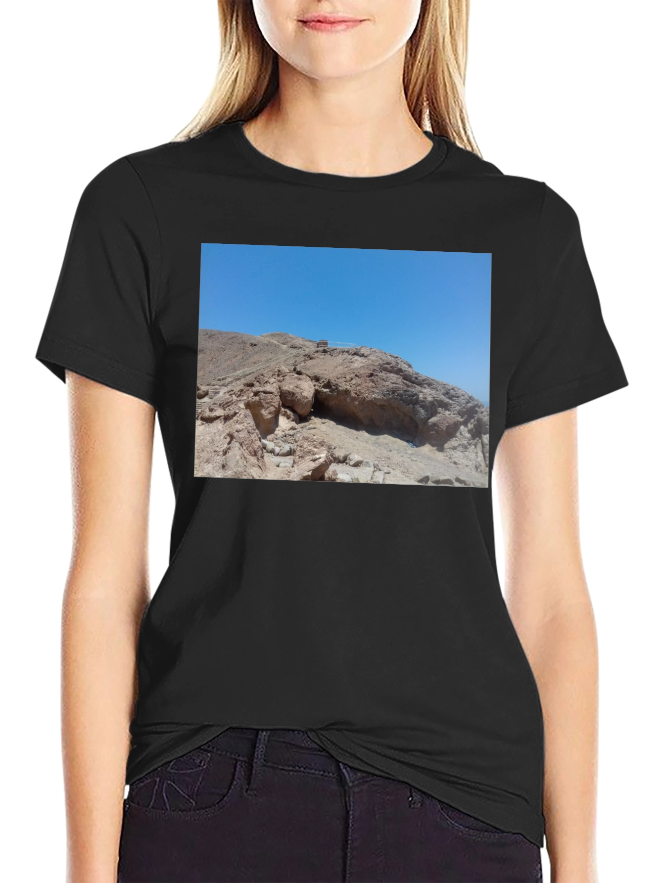 Rocky Desert Scene Black T-Shirt