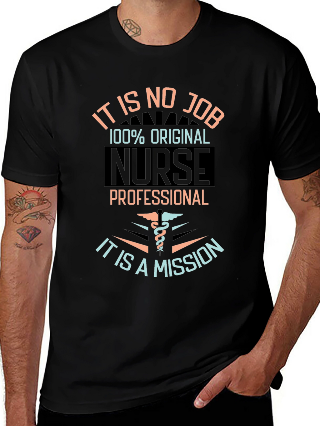 Original Nurse Mission Black Graphic T-Shirt
