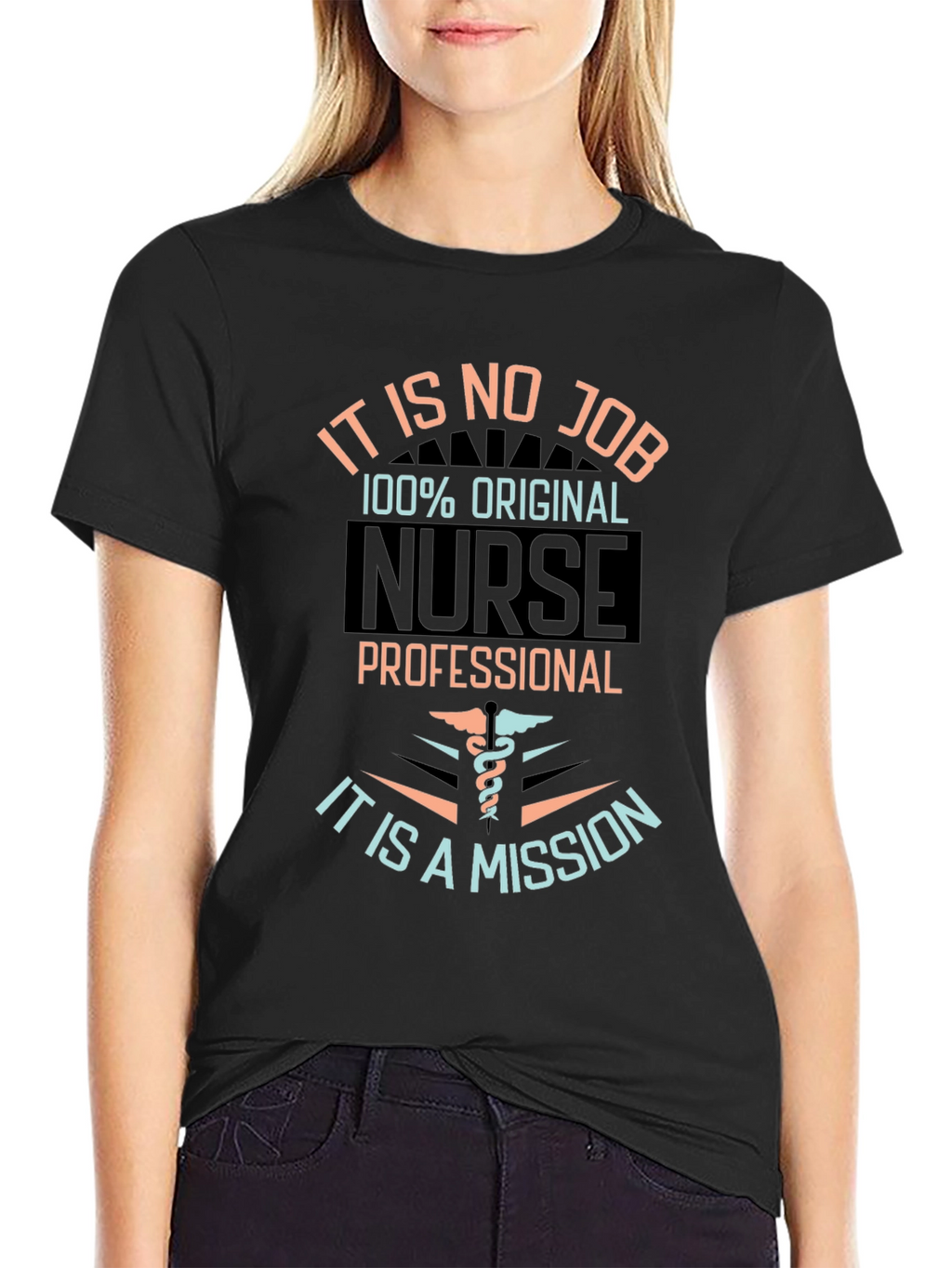 Original Nurse Mission Black Graphic T-Shirt