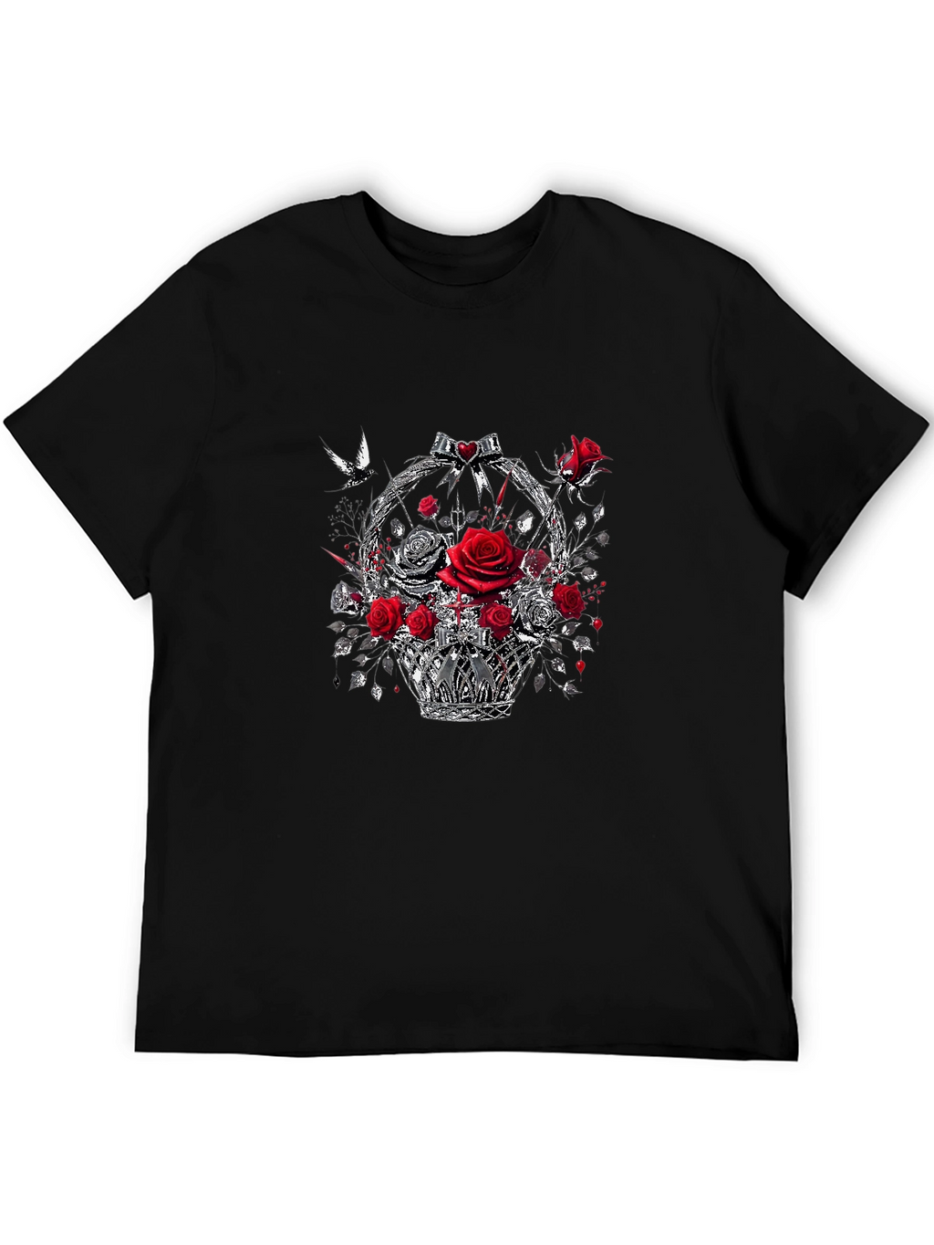 Rose & Basket Graphic T-Shirt