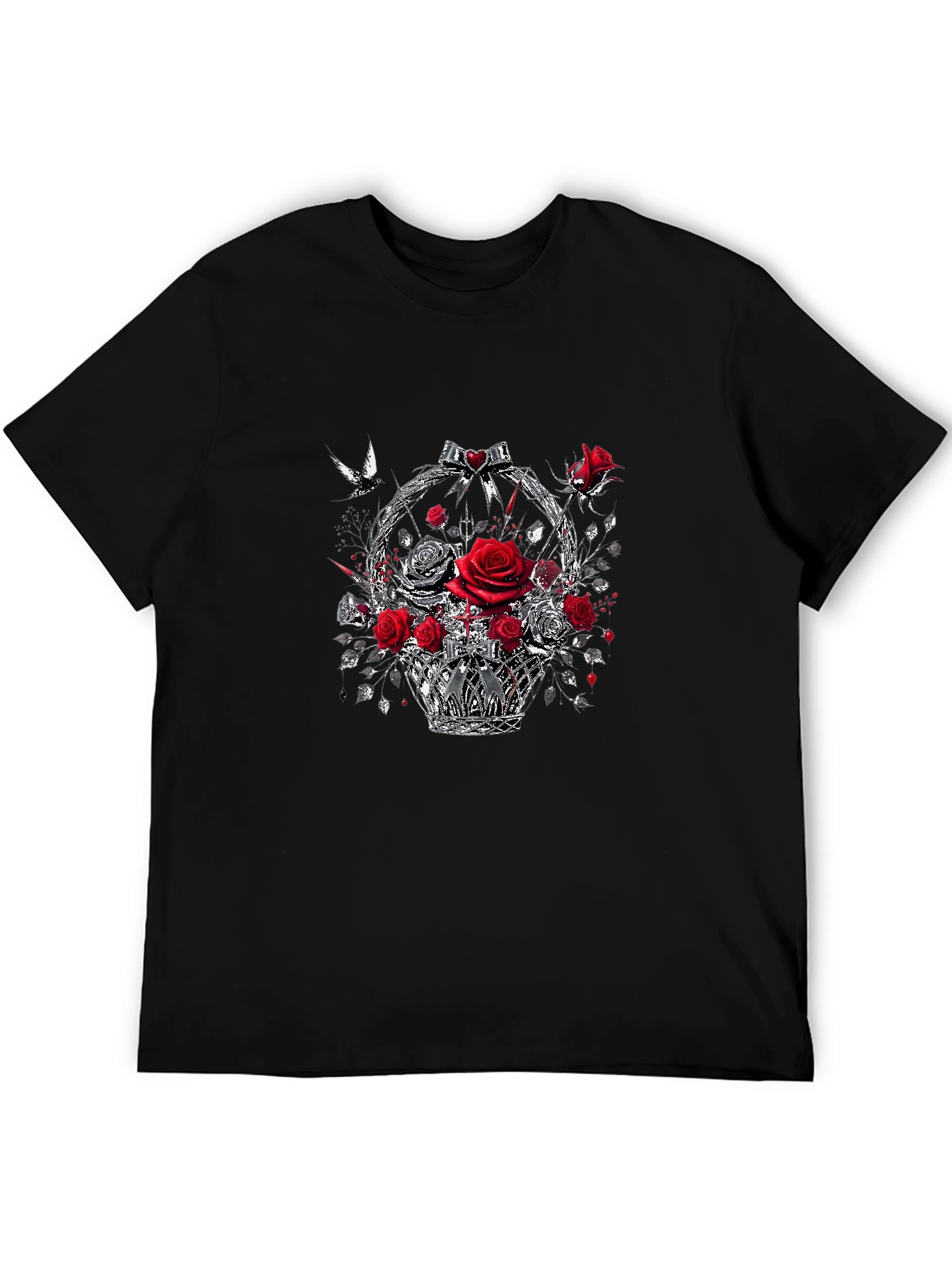 Rose & Basket Graphic T-Shirt