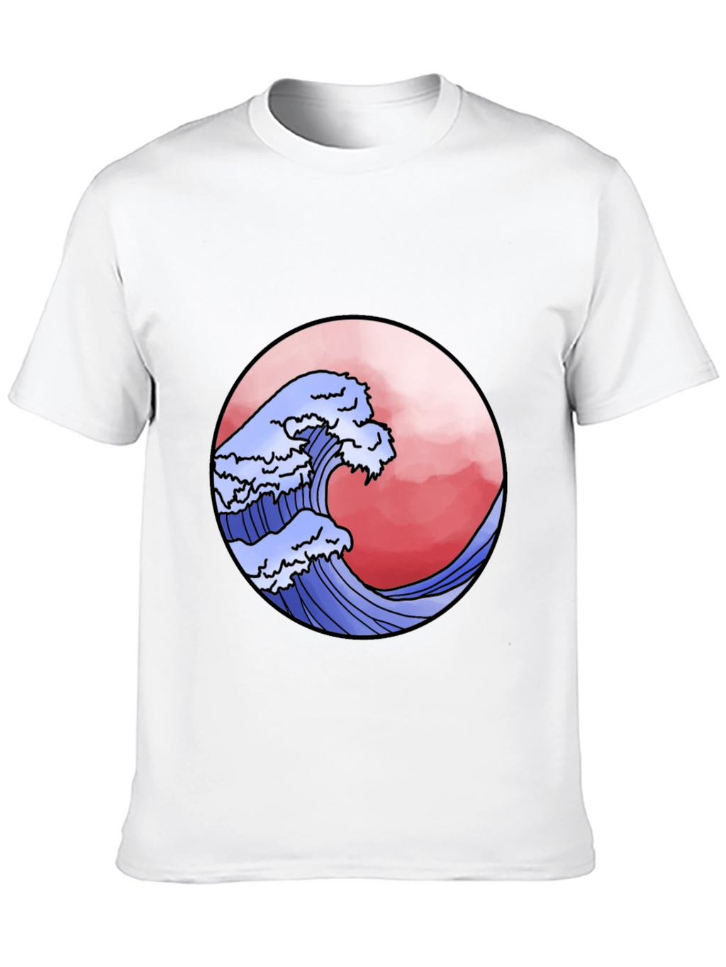 Wave Design Black T-Shirt
