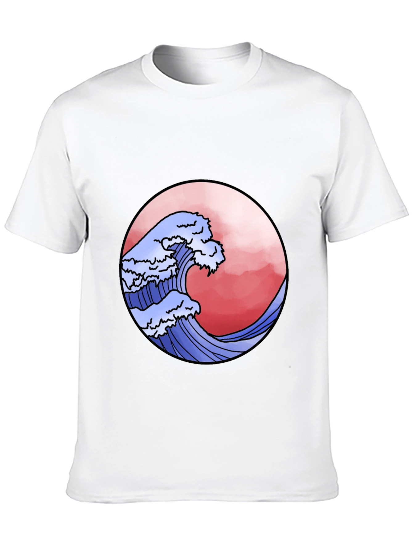 Wave Design Black T-Shirt