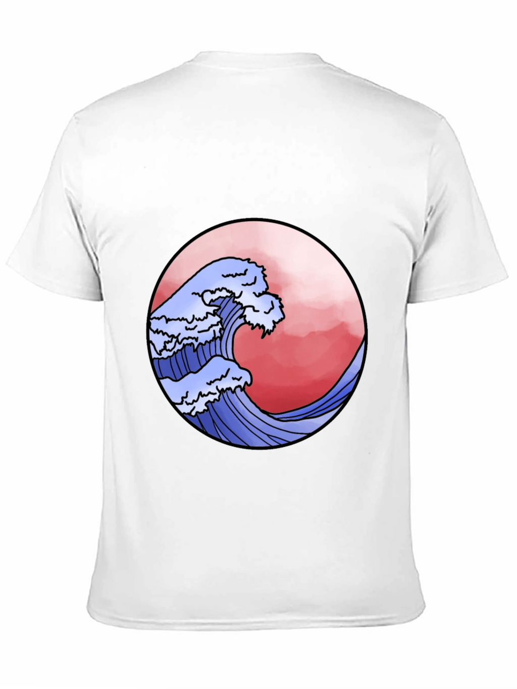Wave Design Black T-Shirt