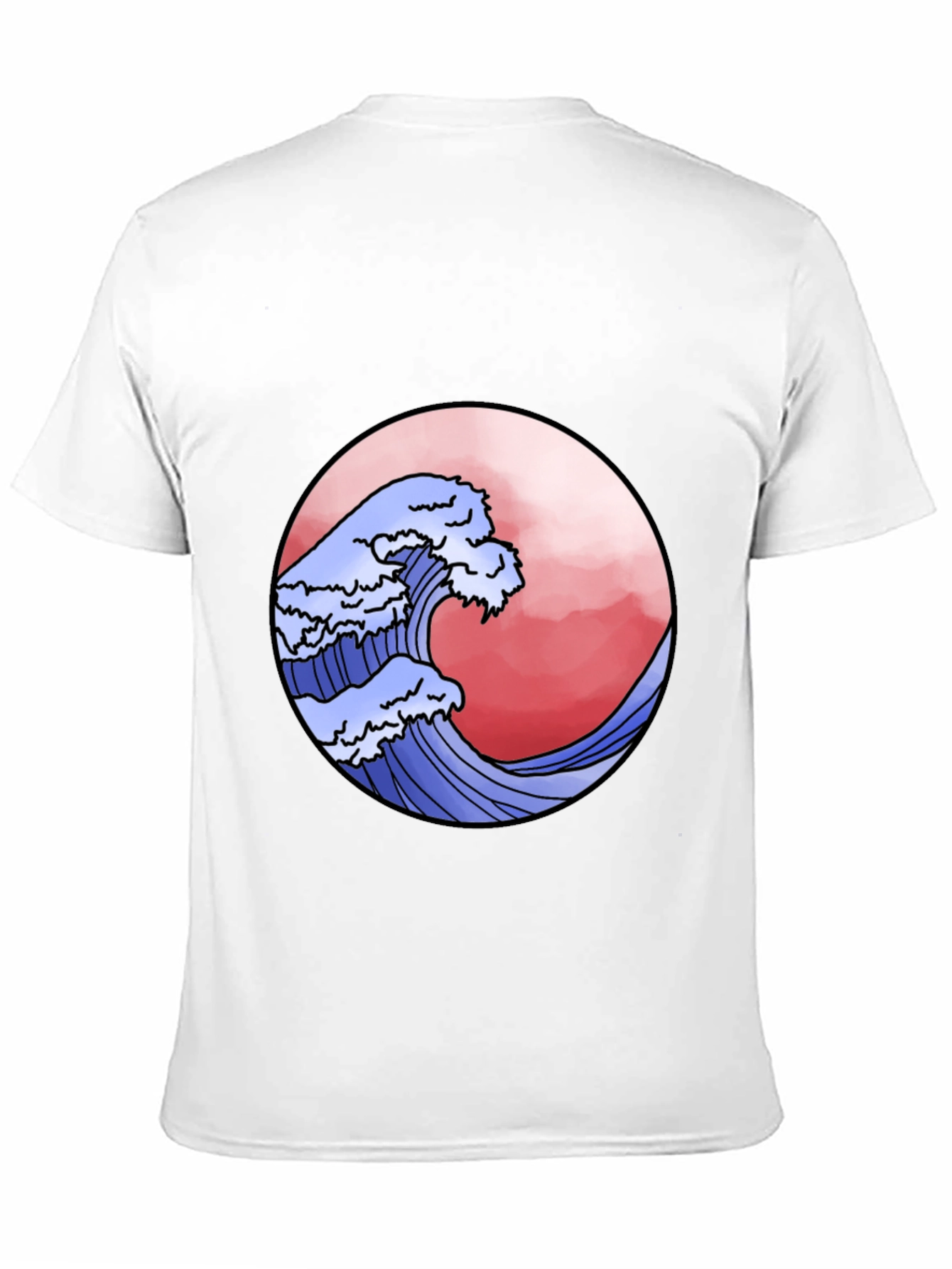 Wave Design Black T-Shirt