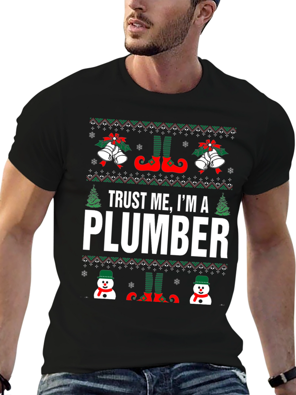 Trust Me Im A Plumber Christmas Graphic Tee