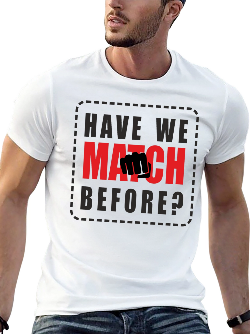 Have We Met? Graphic Tee - Black Cotton T-Shirt