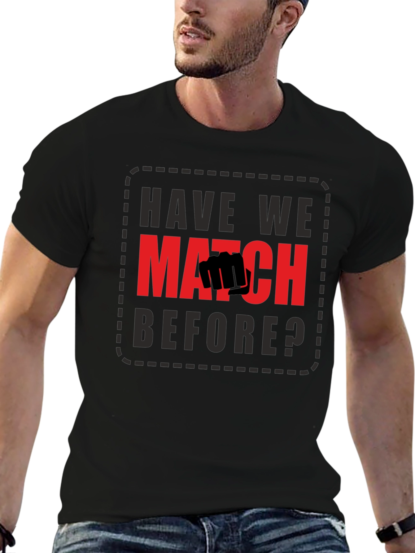 Have We Met? Graphic Tee - Black Cotton T-Shirt