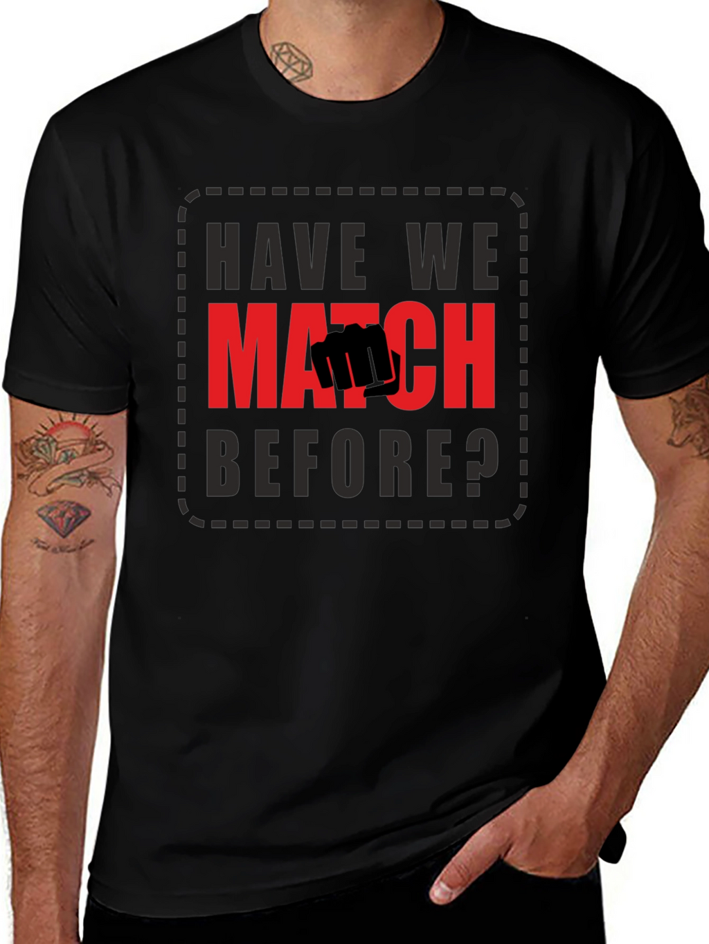 Have We Met? Graphic Tee - Black Cotton T-Shirt