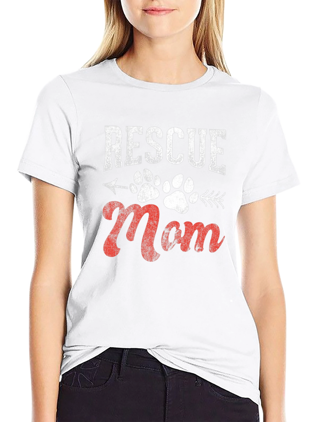 Rescue Mom Graphic Tee - Dog Paw Print
