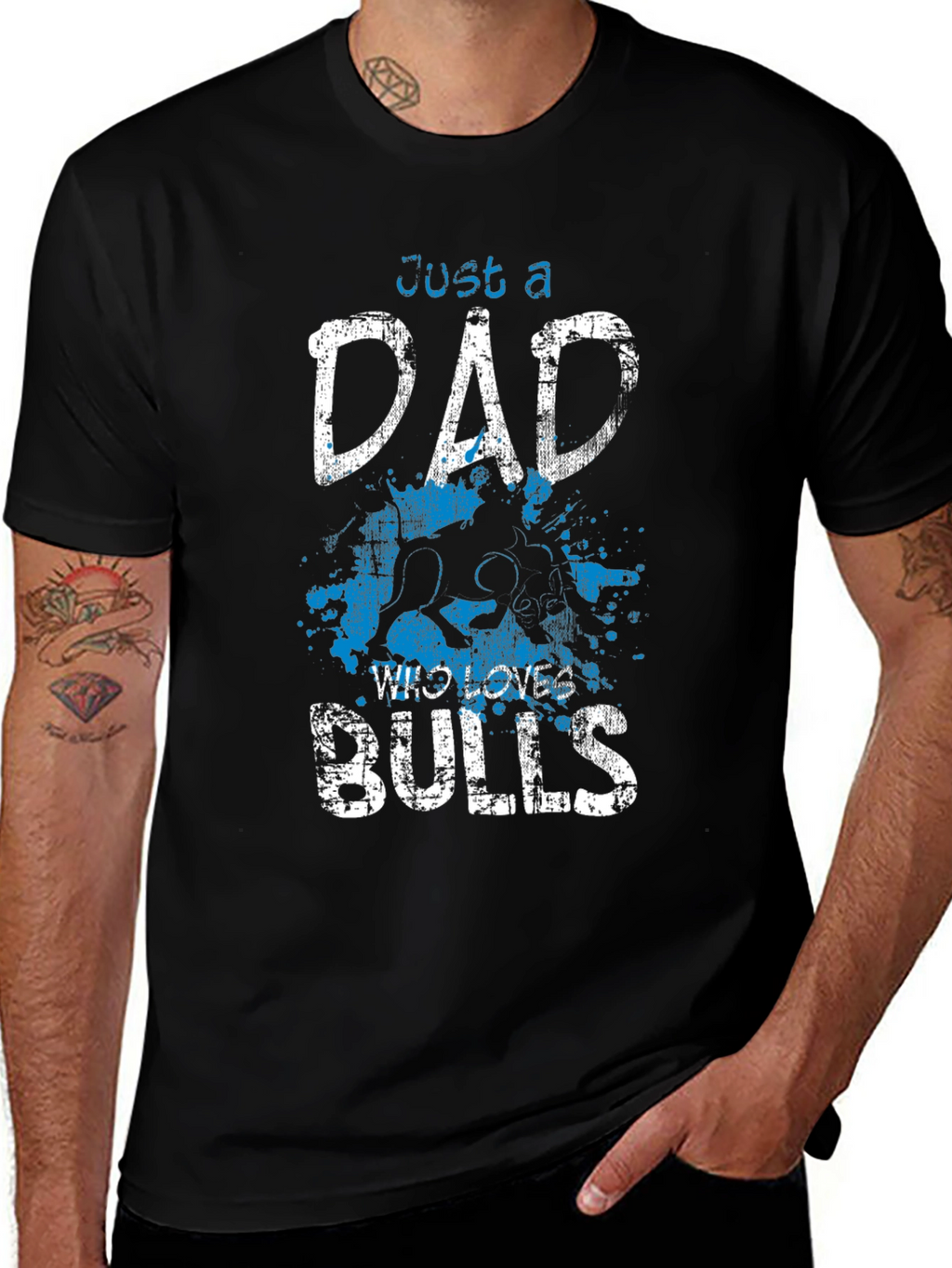 Just A Dad Who Loves Bulls Graphic T-Shirt