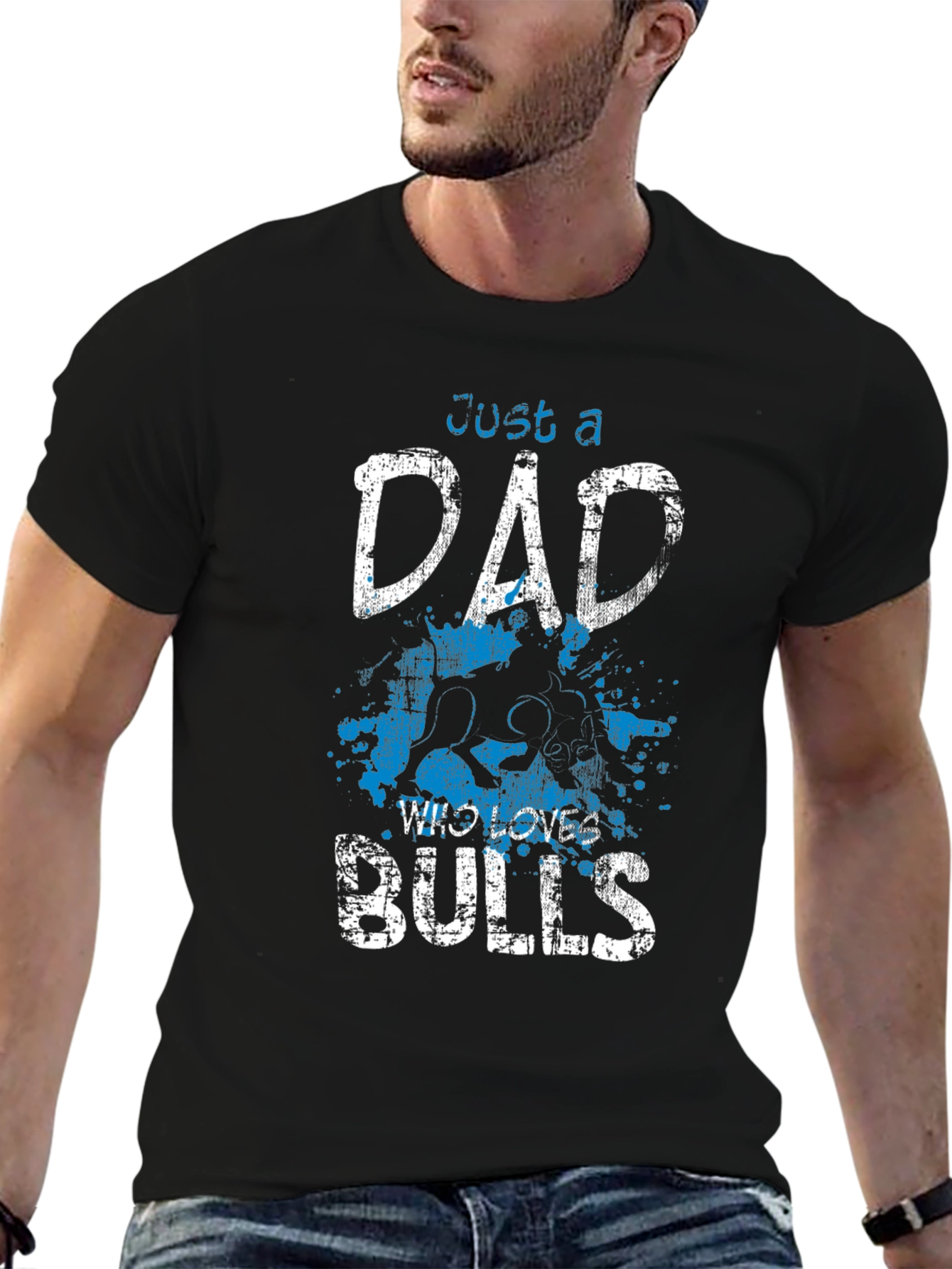 Just A Dad Who Loves Bulls Graphic T-Shirt