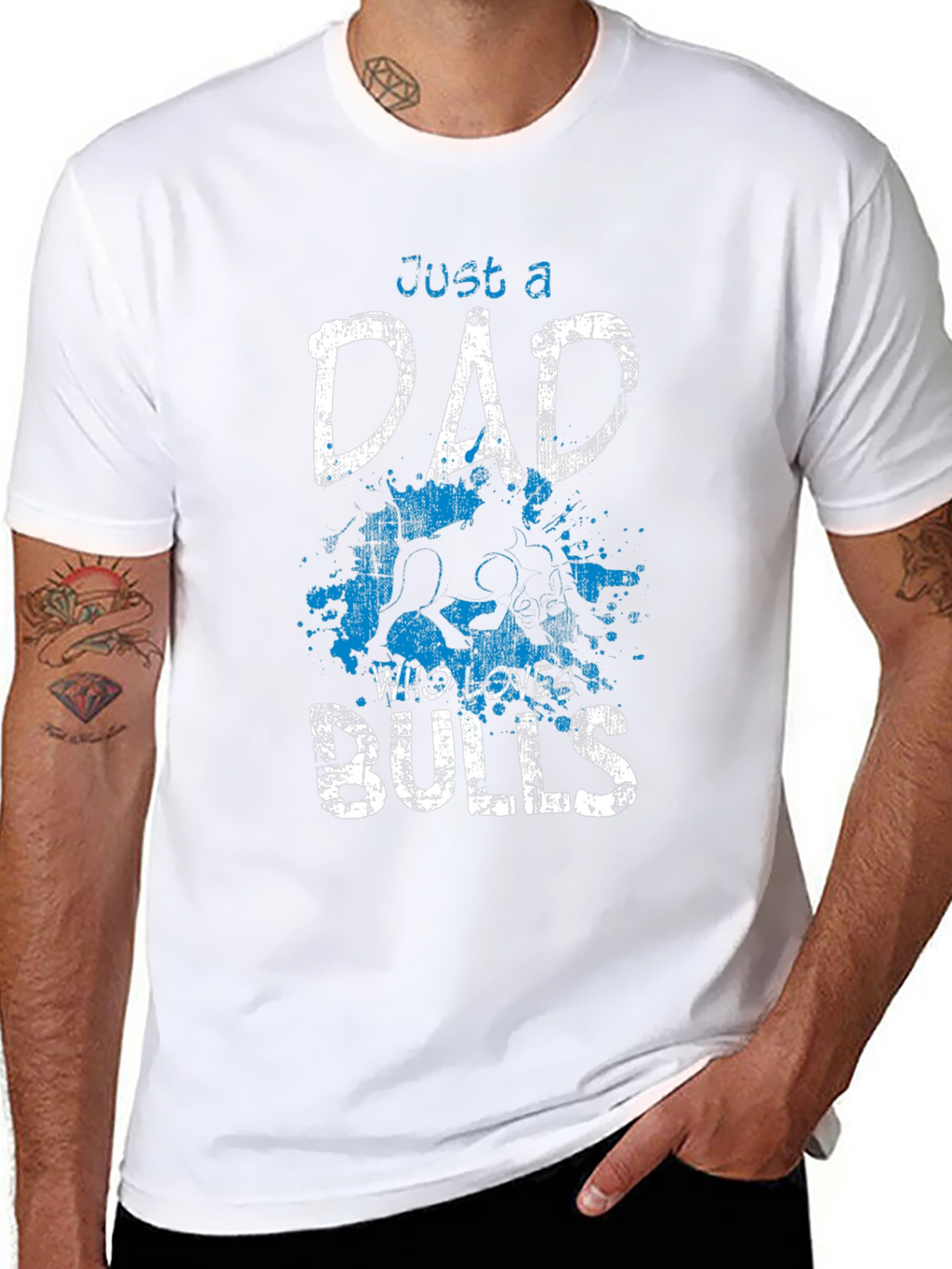 Just A Dad Who Loves Bulls Graphic T-Shirt