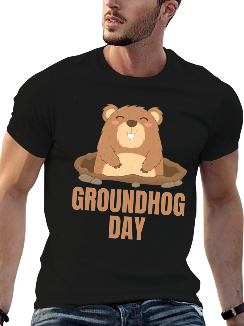 Groundhog Day T-Shirt - Cute Cartoon Marmot