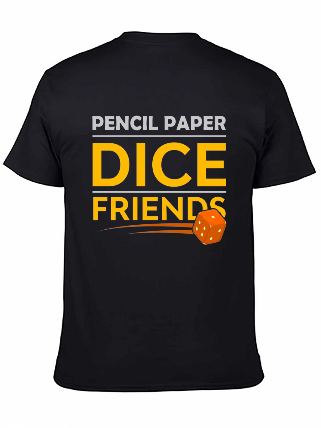 Pencil Paper Dice Friends Black T-Shirt