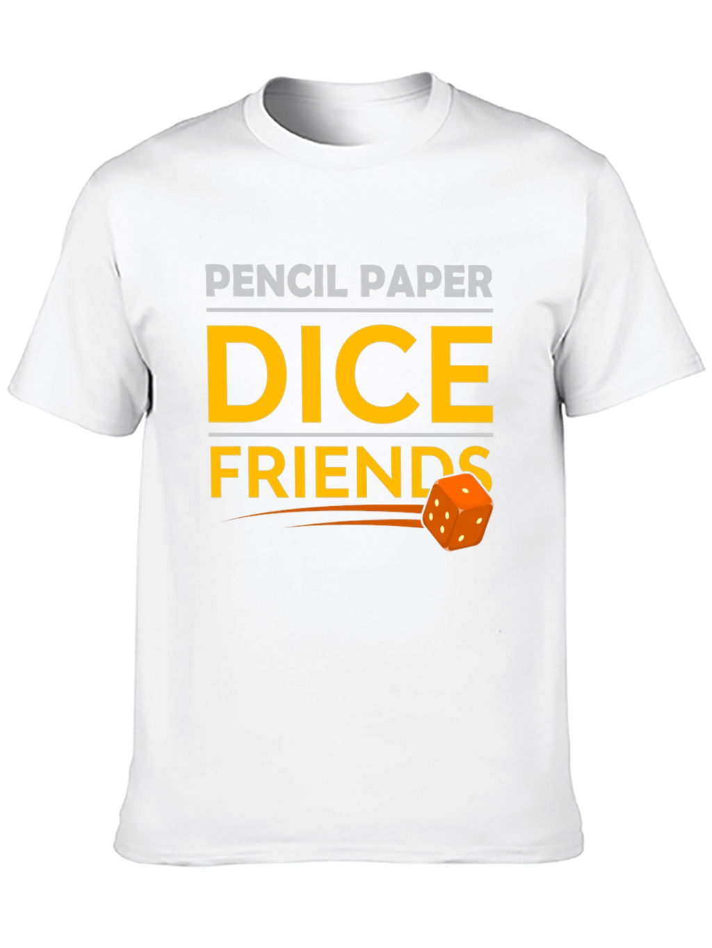 Pencil Paper Dice Friends Black T-Shirt