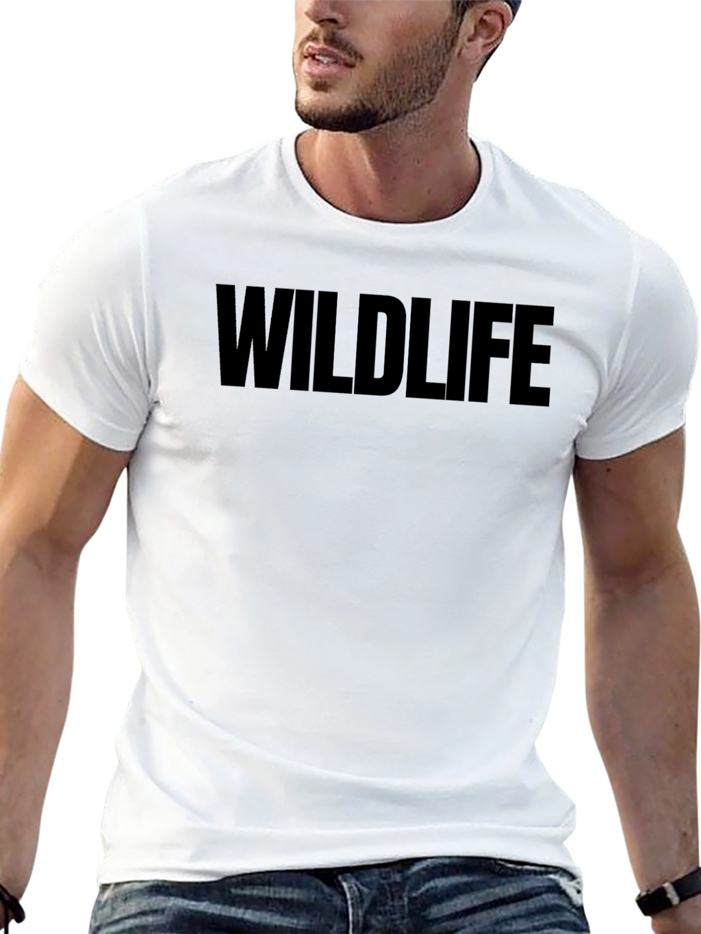 Wildlife Graphic T-Shirt - Black Crew Neck Tee