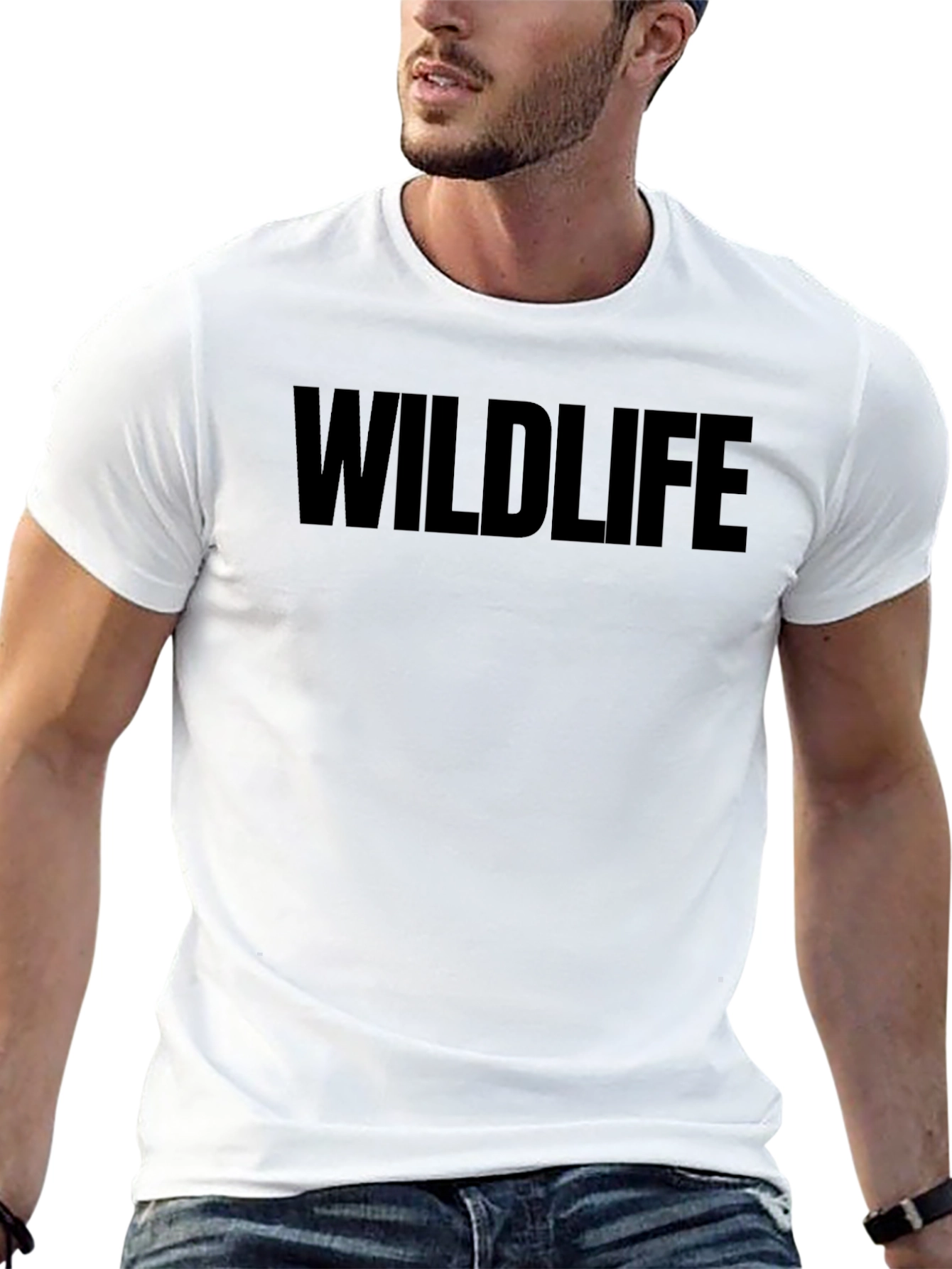 Wildlife Graphic T-Shirt - Black Crew Neck Tee