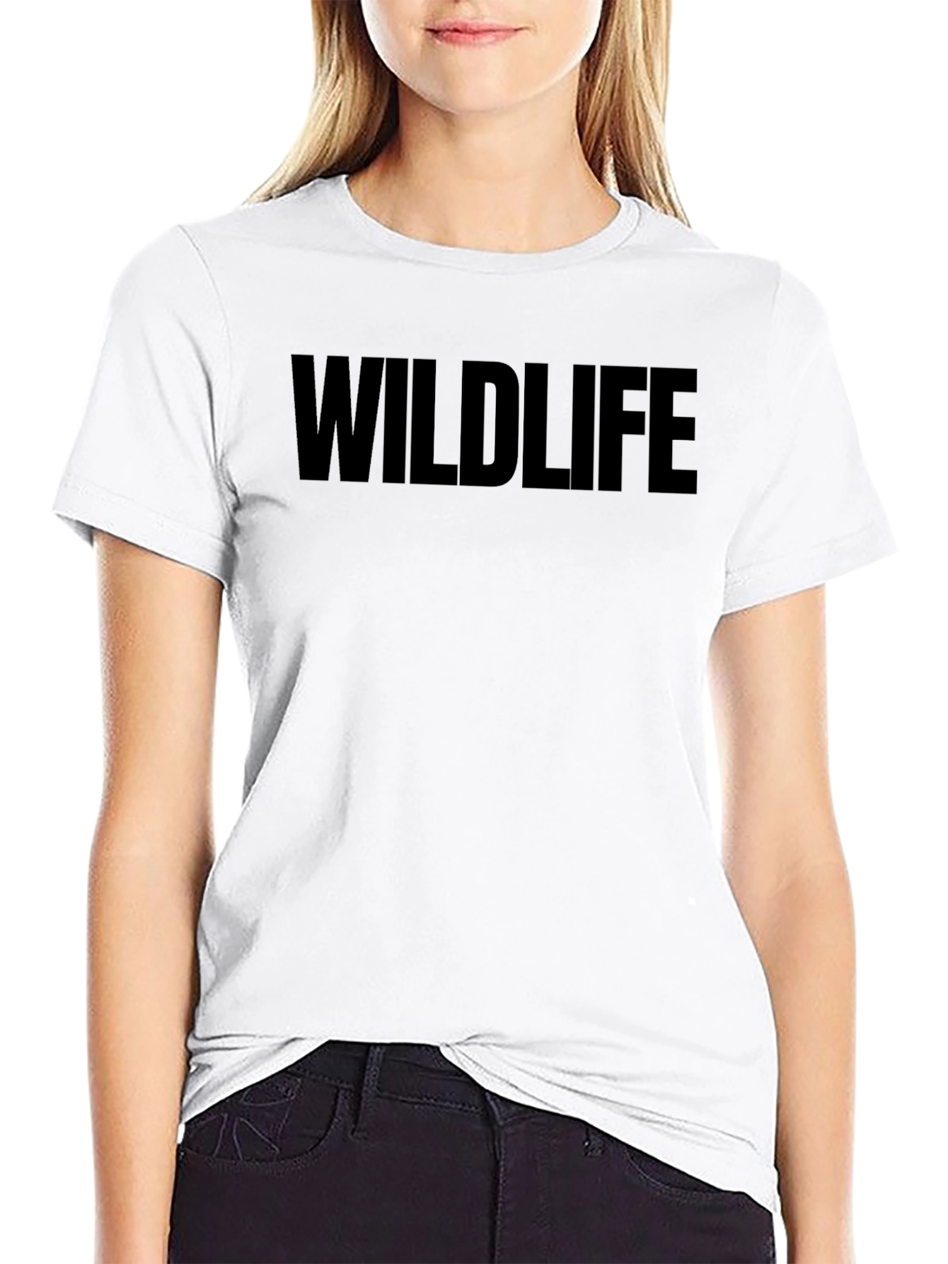 Wildlife Graphic T-Shirt - Black Crew Neck Tee