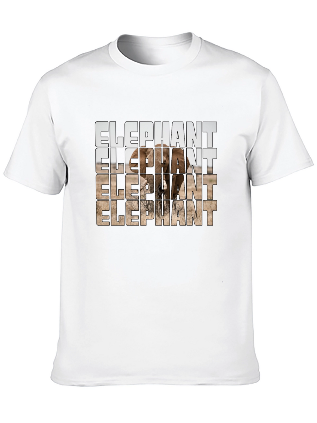 Elephant Graphic Print Mens Black T-Shirt