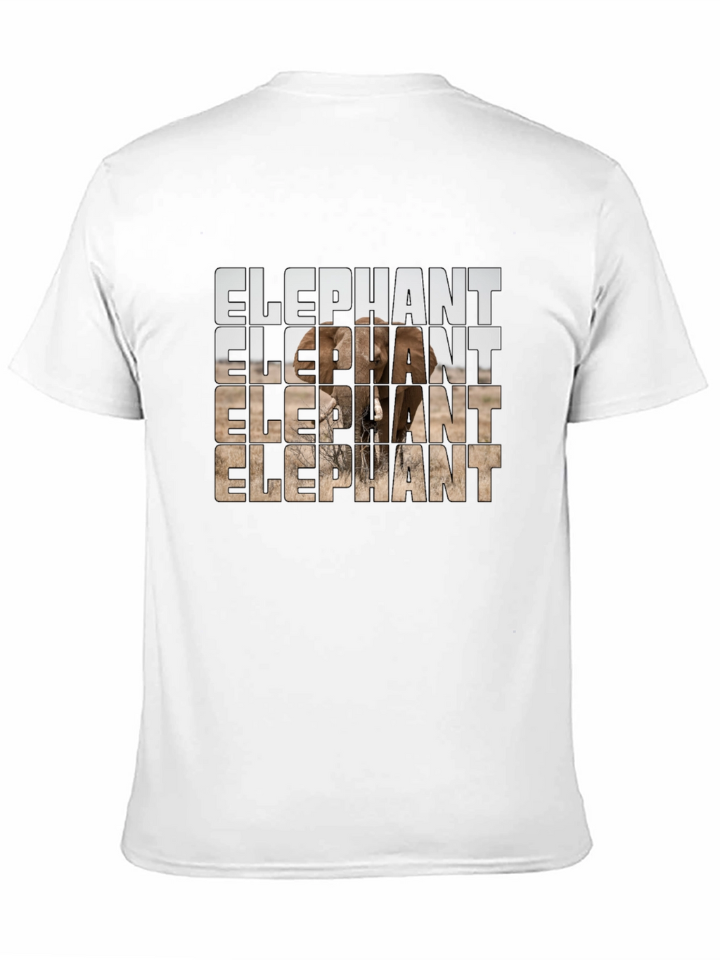 Elephant Graphic Print Mens Black T-Shirt