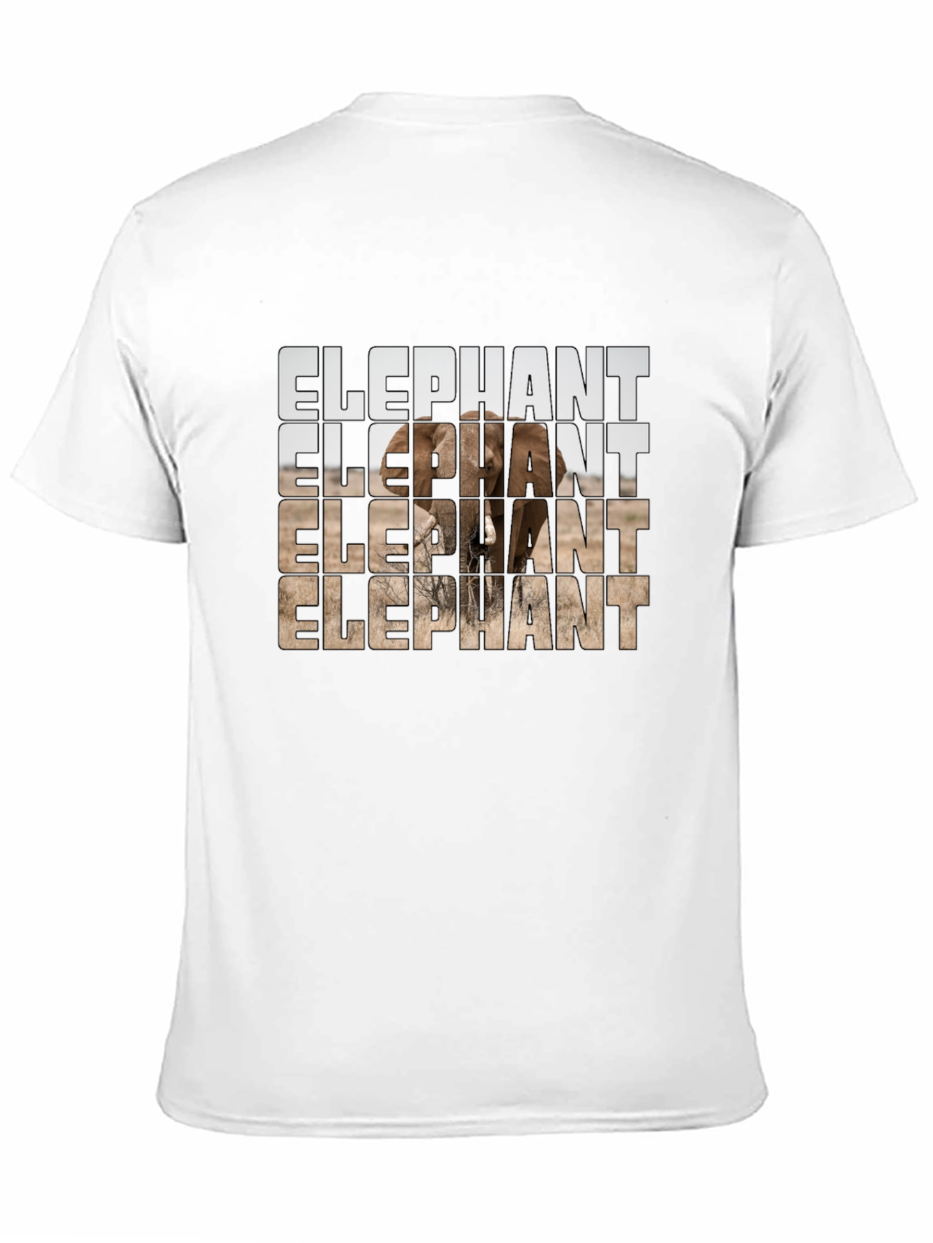 Elephant Graphic Print Mens Black T-Shirt