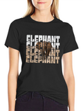 Elephant Graphic Print Mens Black T-Shirt