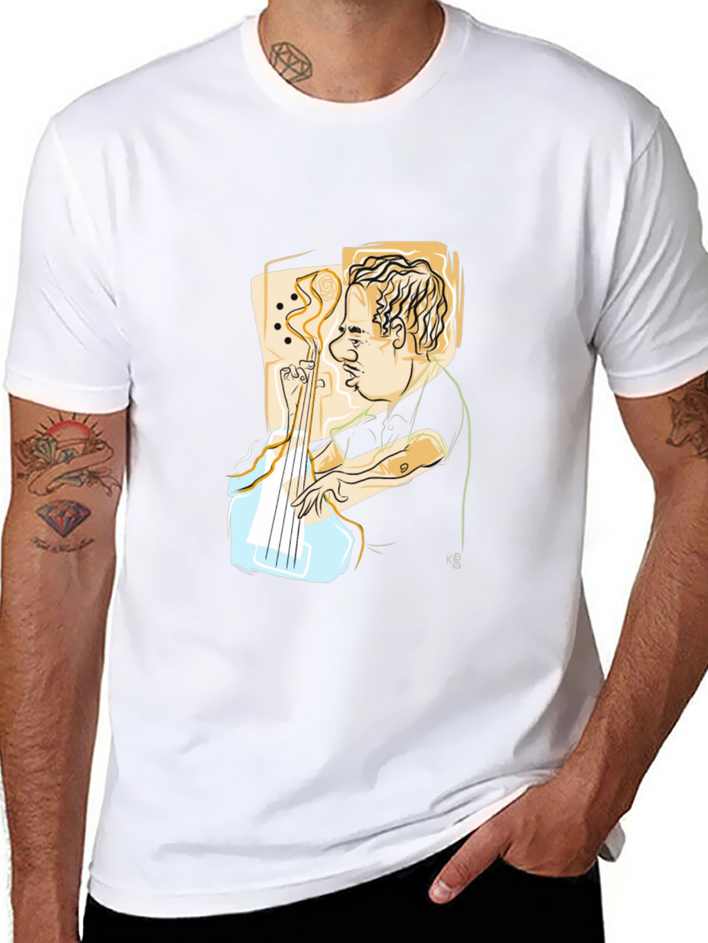 Guitar Player Graphic Black Tee