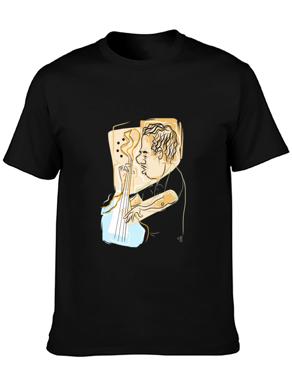 Guitar Player Graphic Black Tee