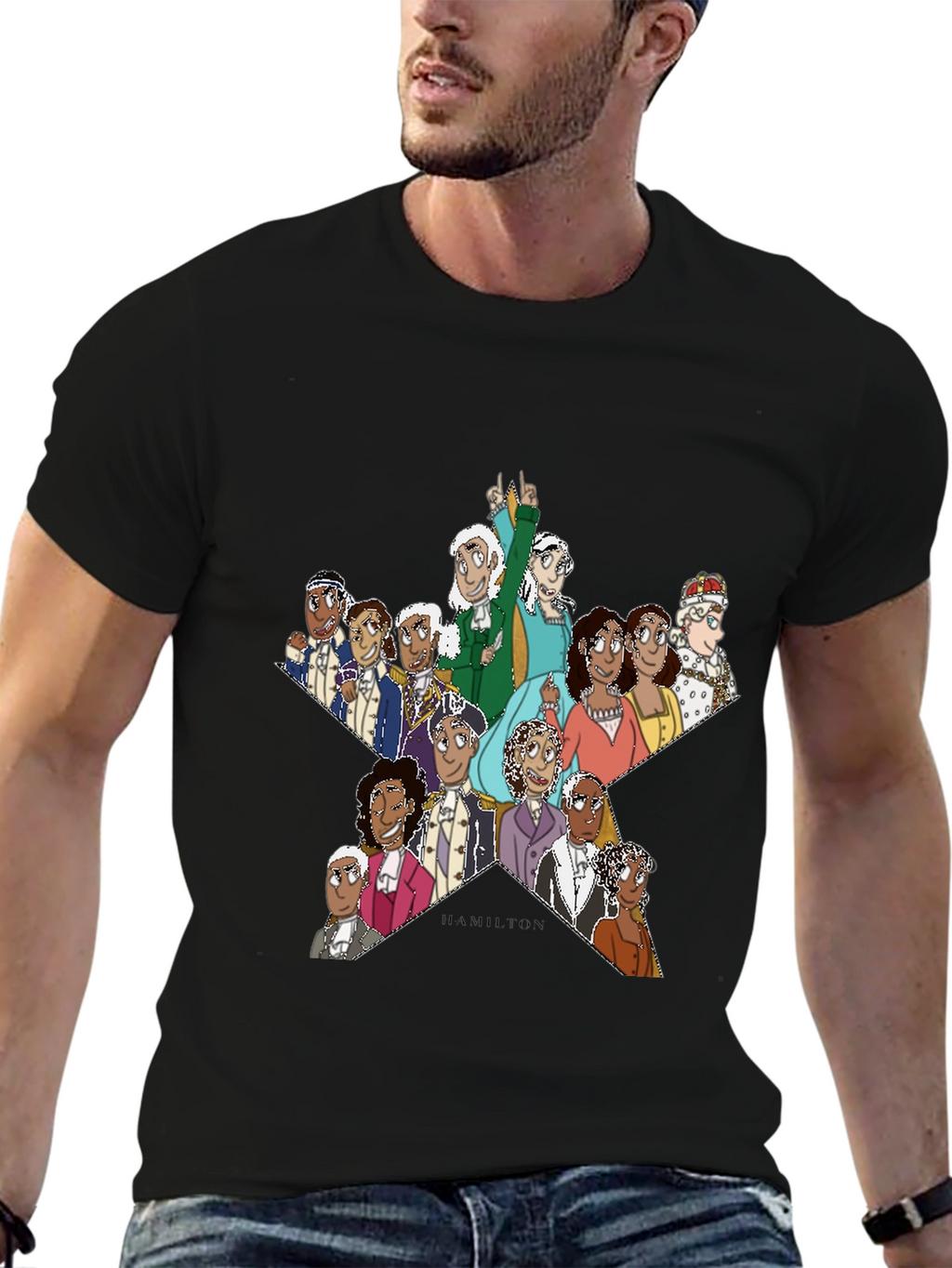 Hamilton Star Graphic T-Shirt - Black