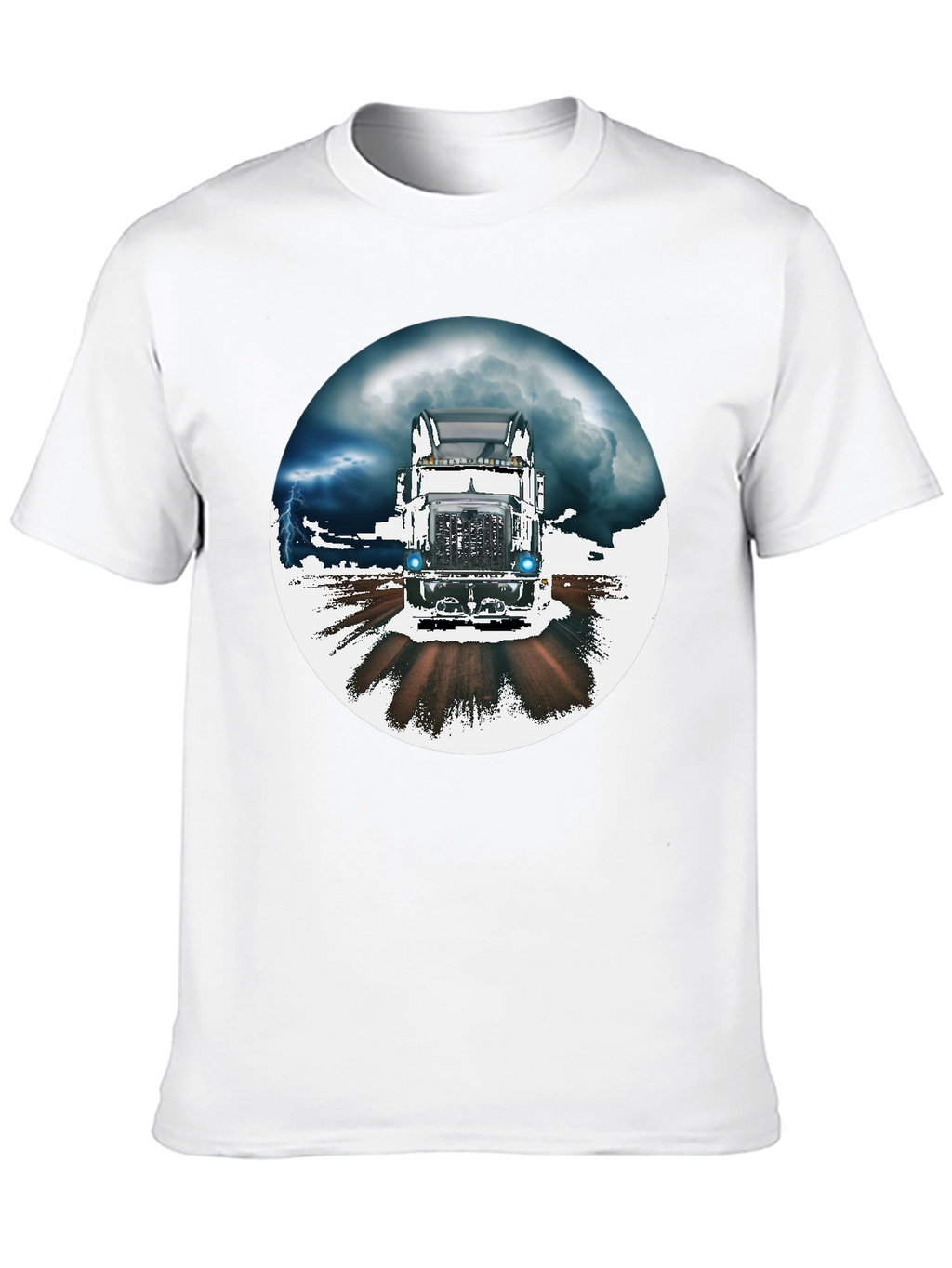 Trucker T-Shirt: Stormy Road Ahead Black Tee