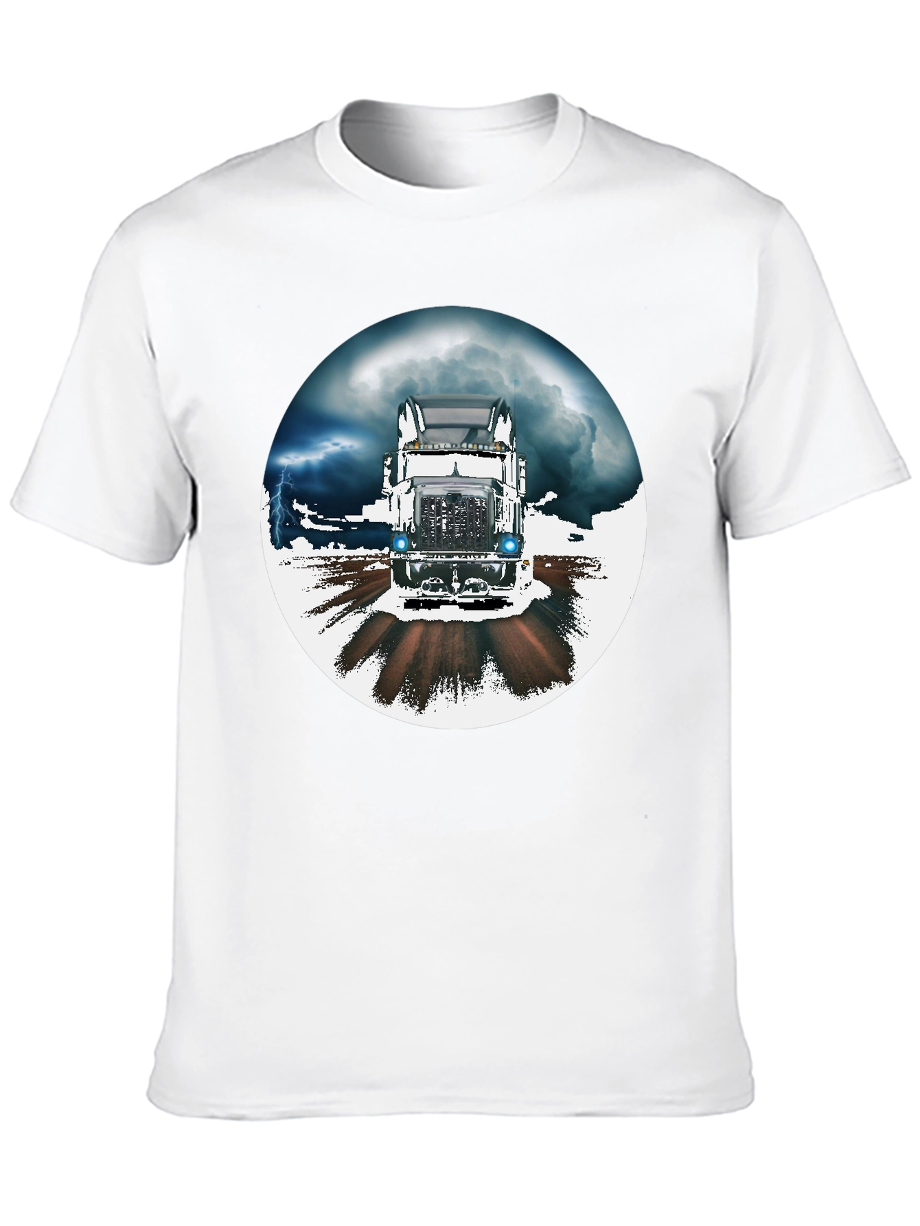 Trucker T-Shirt: Stormy Road Ahead Black Tee