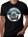Trucker T-Shirt: Stormy Road Ahead Black Tee