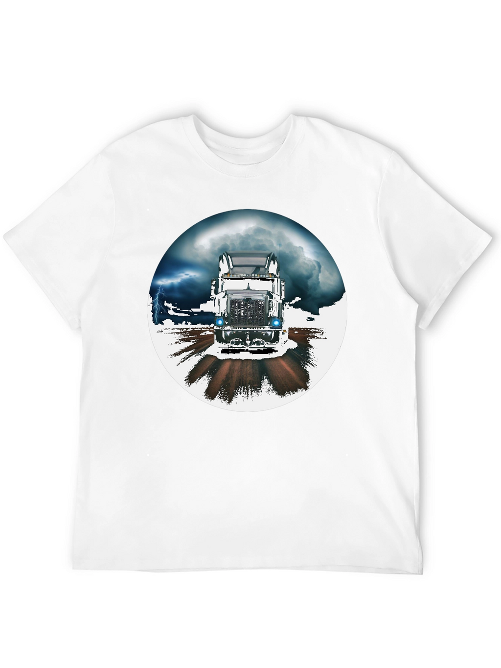 Trucker T-Shirt: Stormy Road Ahead Black Tee