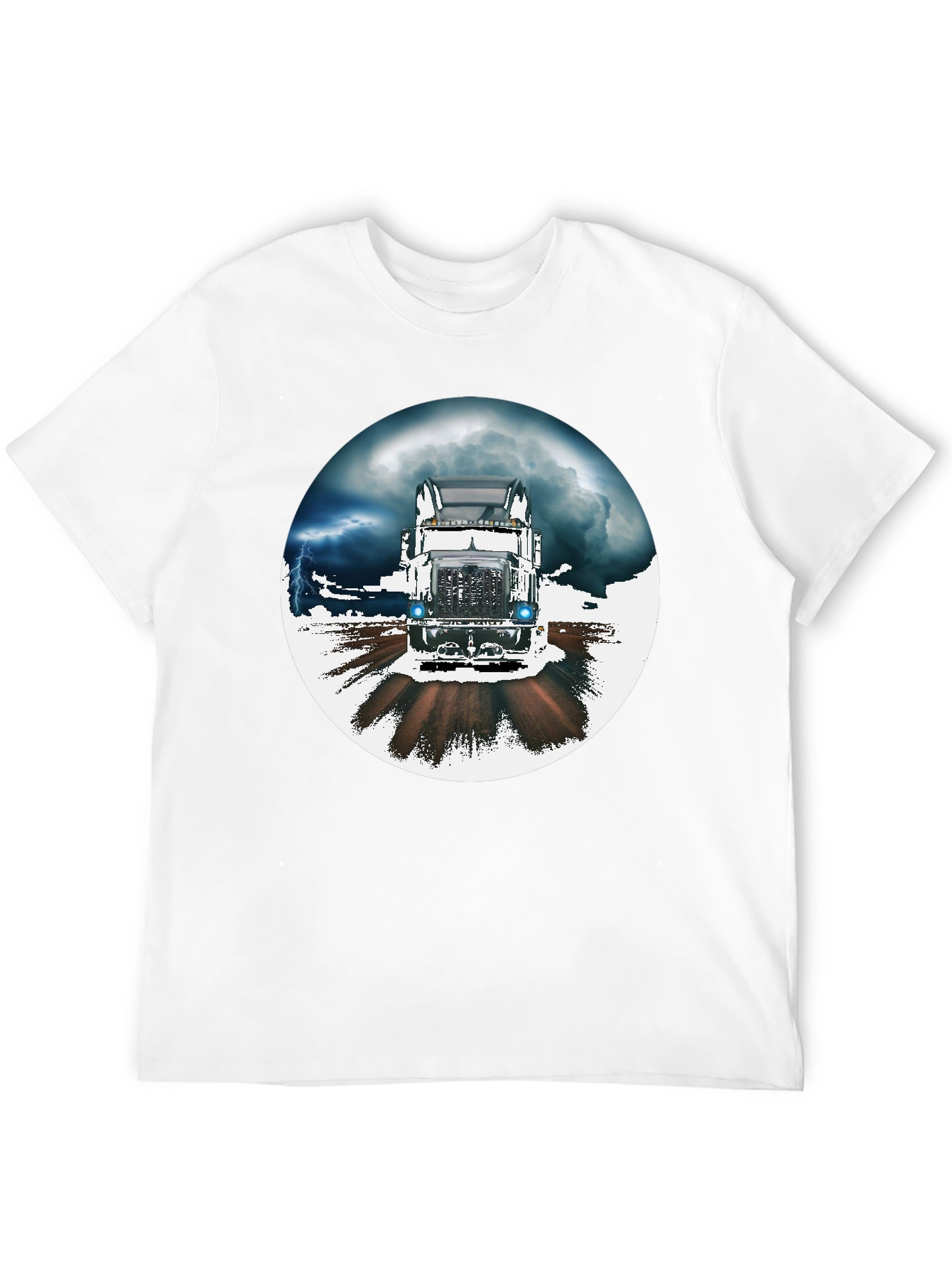 Trucker T-Shirt: Stormy Road Ahead Black Tee