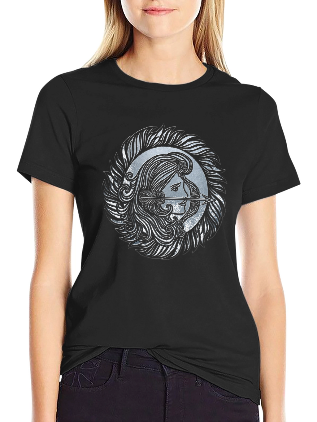 Archer Woman Graphic Tee - Stylish Black T-Shirt