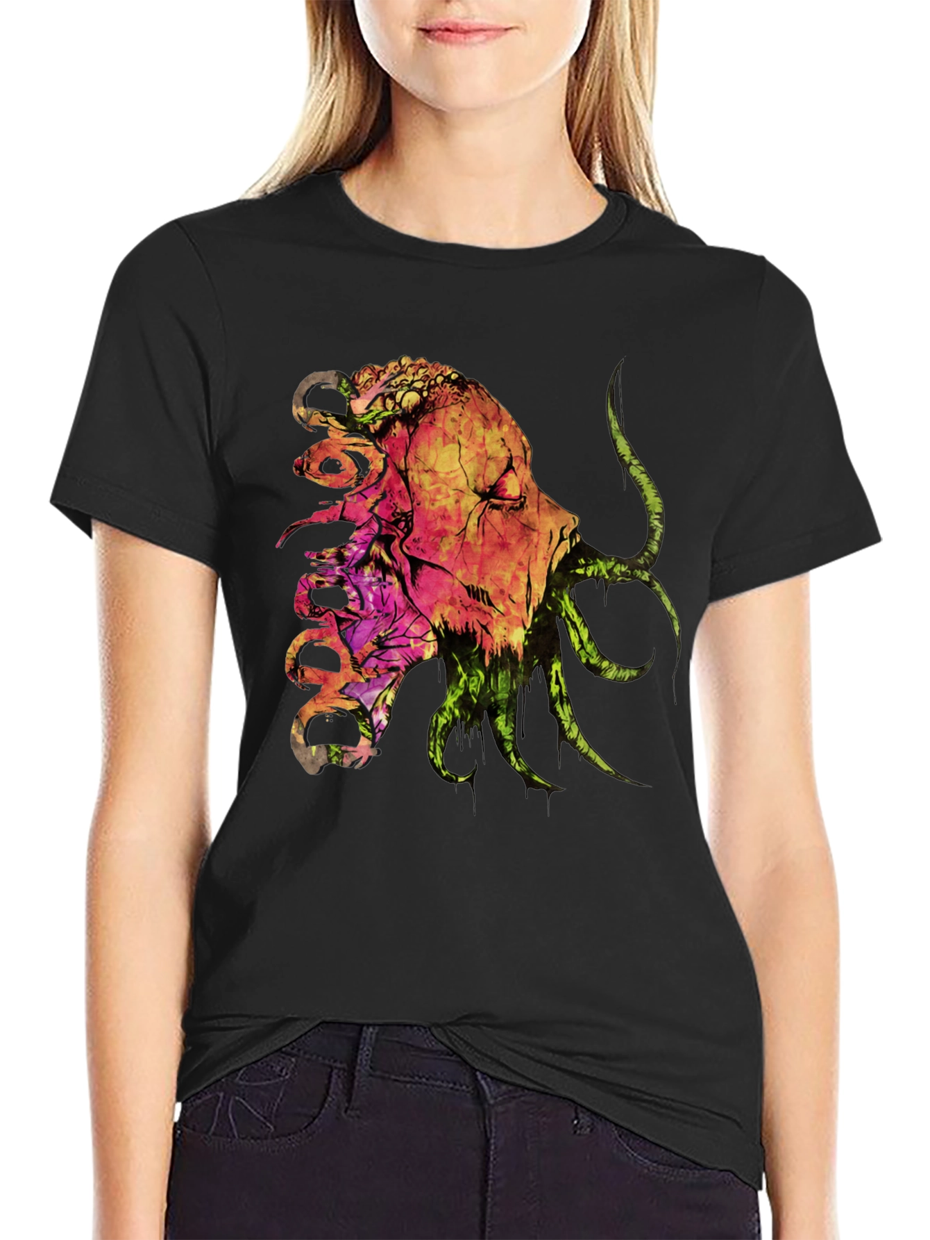 Horror Graphic Print Black T-Shirt