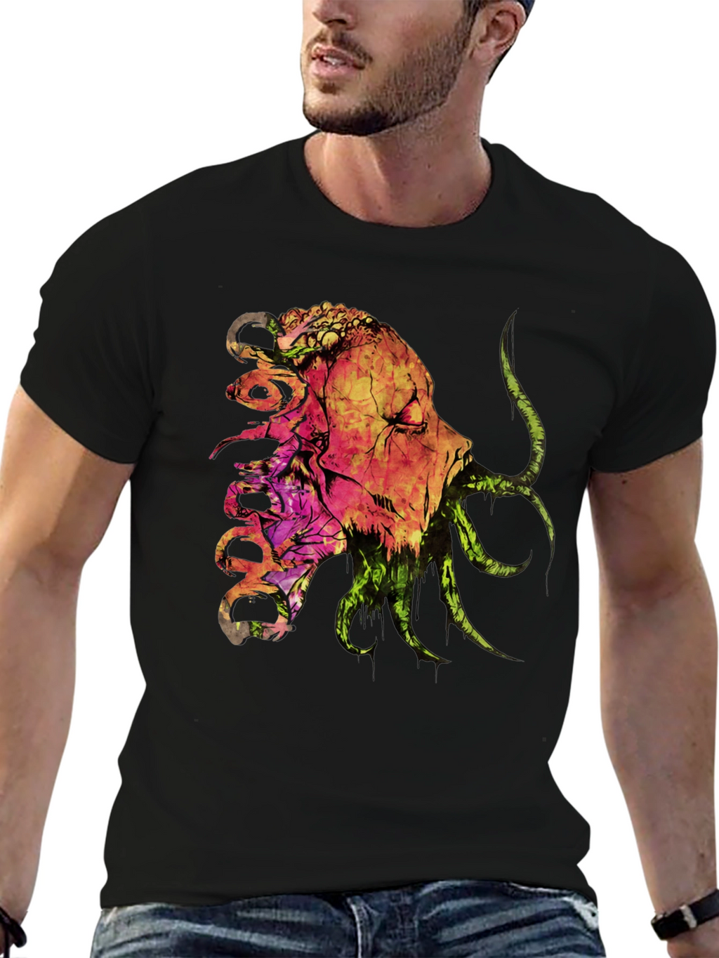Horror Graphic Print Black T-Shirt