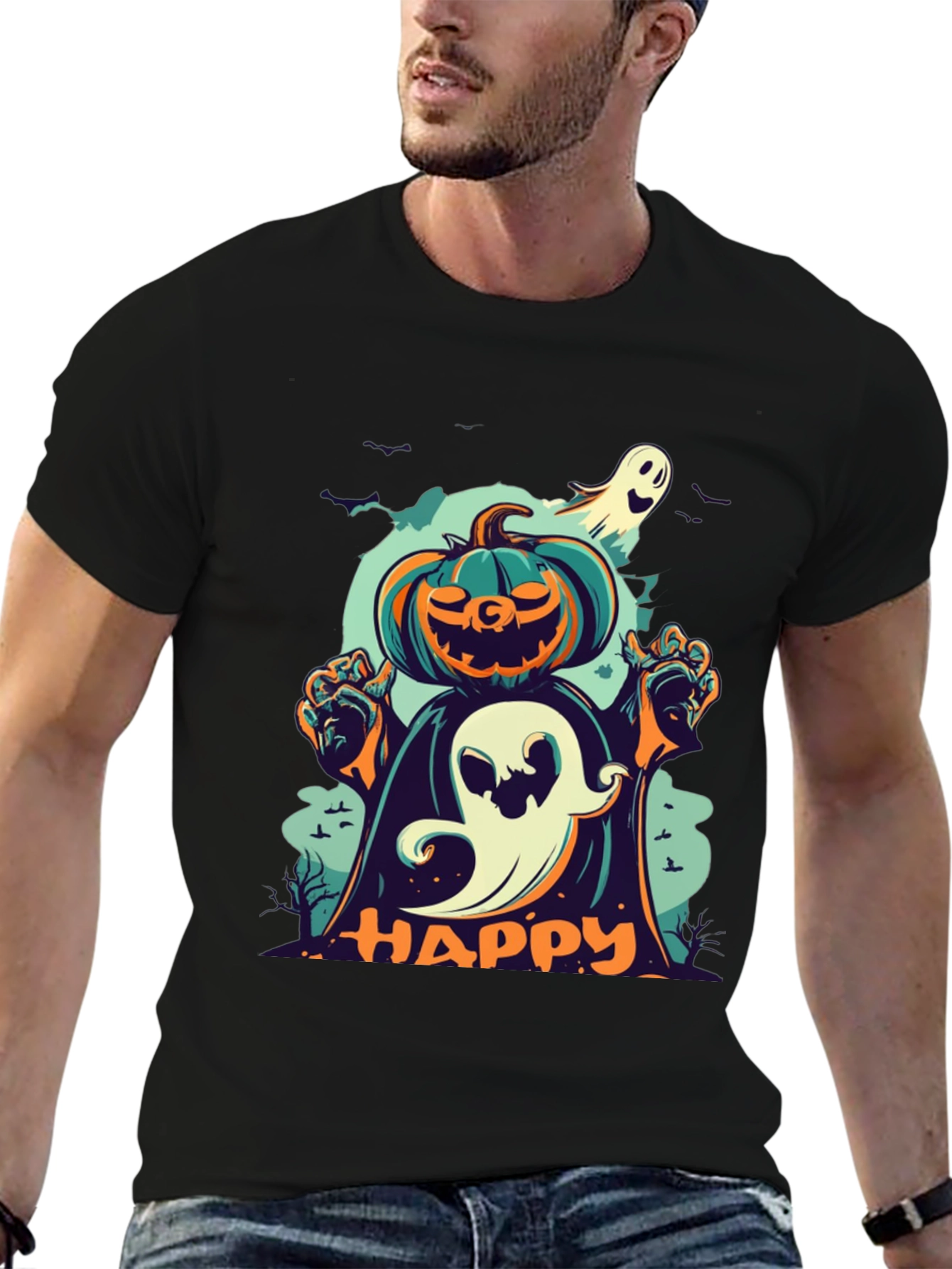 Happy Halloween Pumpkin Ghost T-Shirt