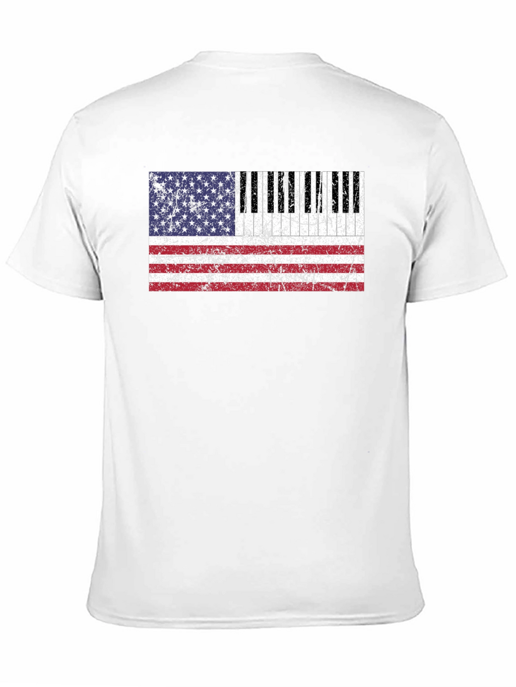 Piano Keys American Flag Graphic T-Shirt