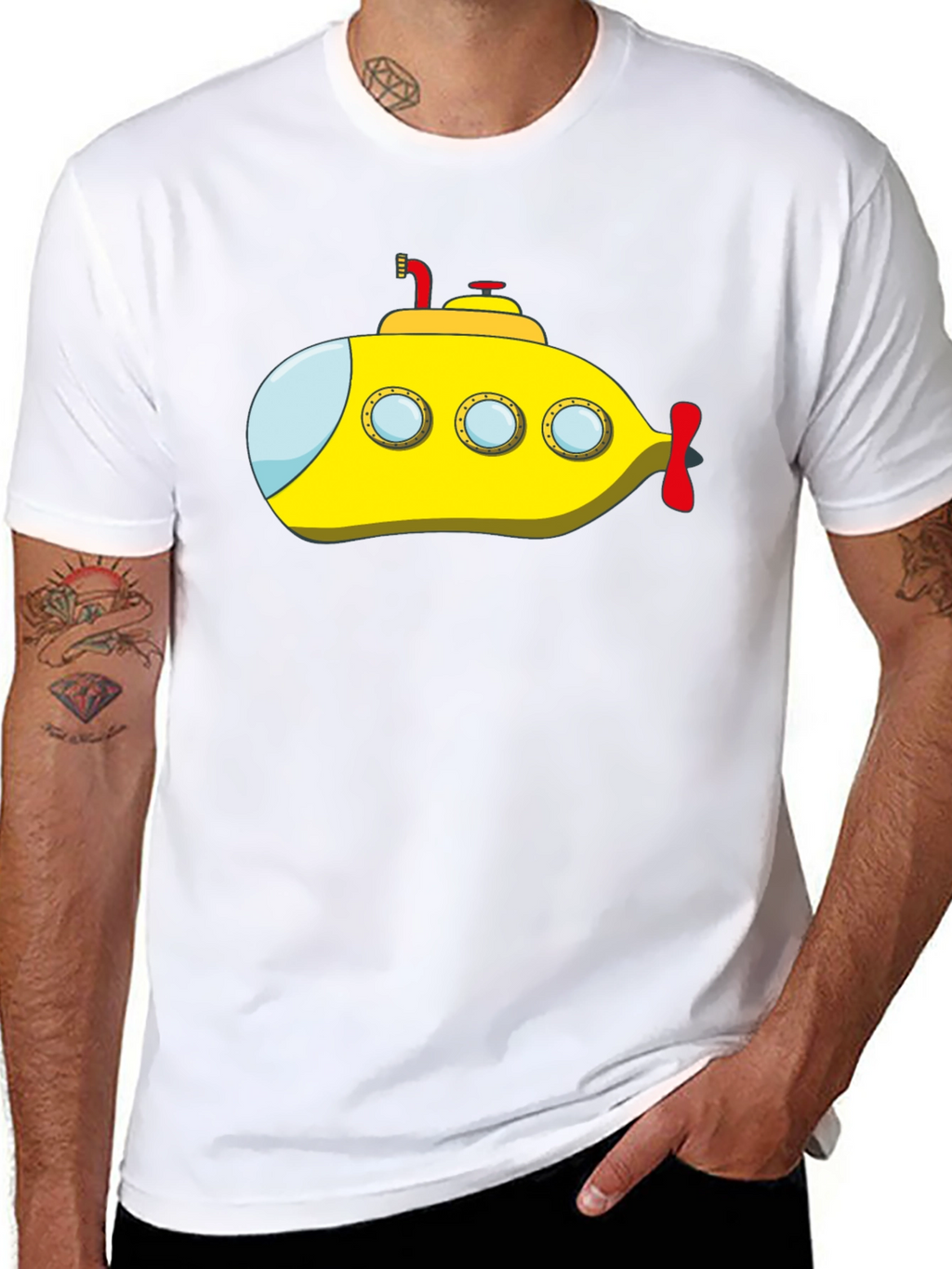 Yellow Submarine Graphic Tee - Black Cotton T-Shirt
