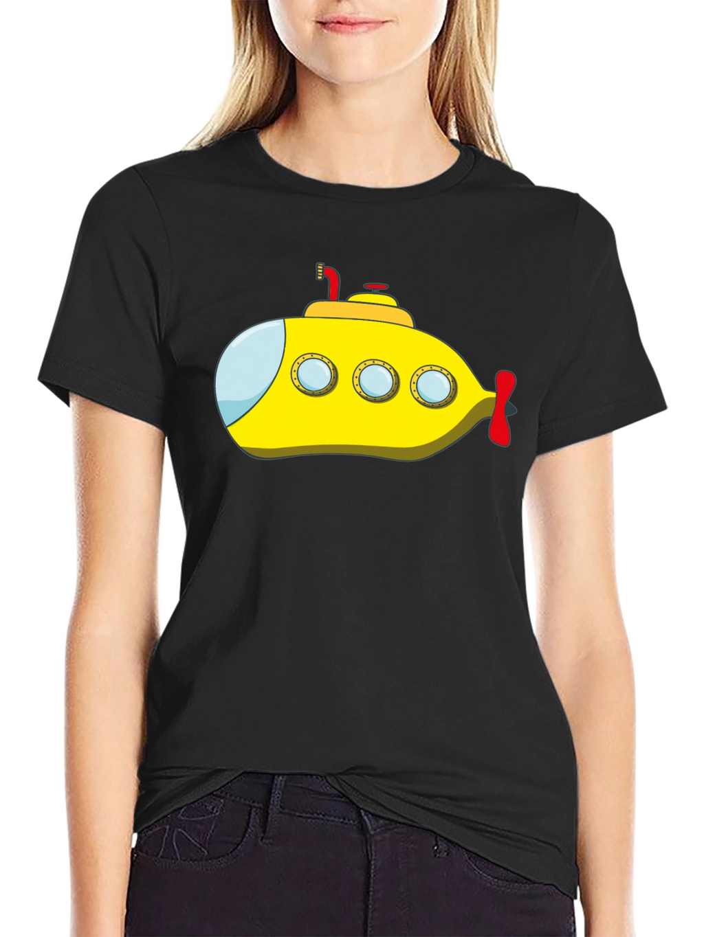 Yellow Submarine Graphic Tee - Black Cotton T-Shirt