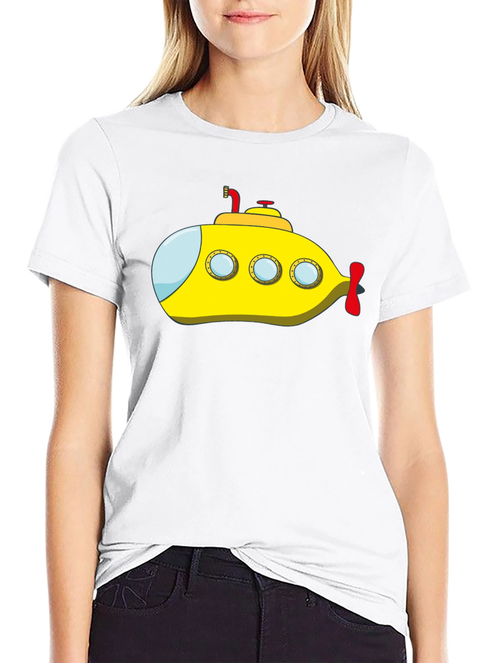 Yellow Submarine Graphic Tee - Black Cotton T-Shirt