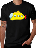 Yellow Submarine Graphic Tee - Black Cotton T-Shirt