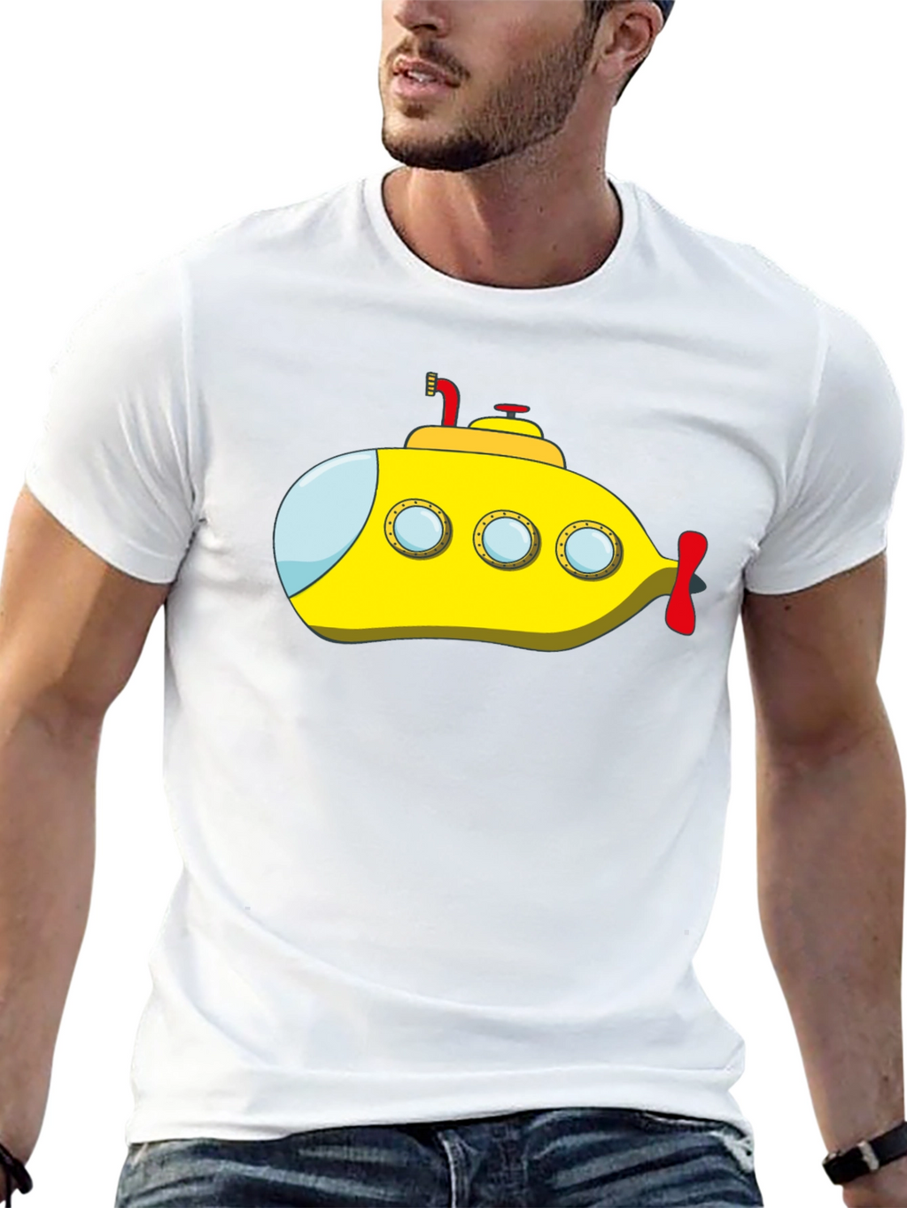 Yellow Submarine Graphic Tee - Black Cotton T-Shirt