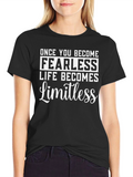 Fearless Limitless Motivational Black T-Shirt